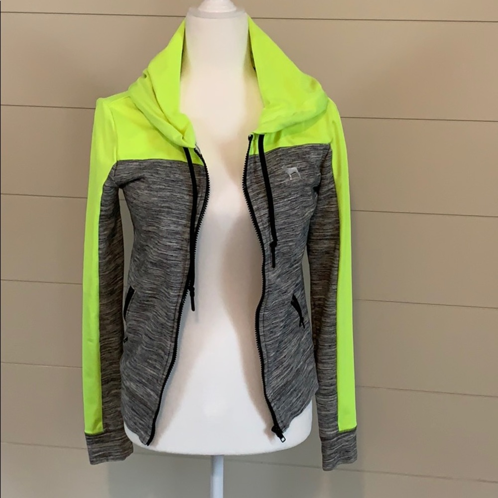 Neon Yellow & Gray Women's Active Zip Hoodie Jacket